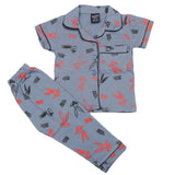 Girls Half Sleeves Night Suit - Grey, Girls Suits, Chase Value, Chase Value