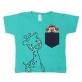 Newborn Boys Round Neck Half Sleeves T-Shirt - Green, Kids, NB Boys Shirts And T-Shirts, Chase Value, Chase Value
