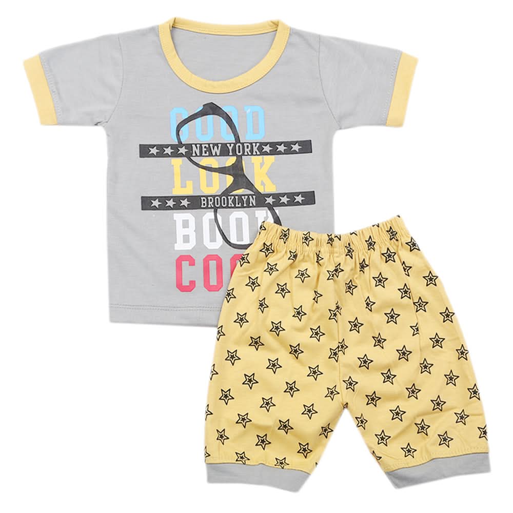 Boys Half Sleeves Short Suit - Grey, Kids, Boys Sets And Suits, Chase Value, Chase Value
