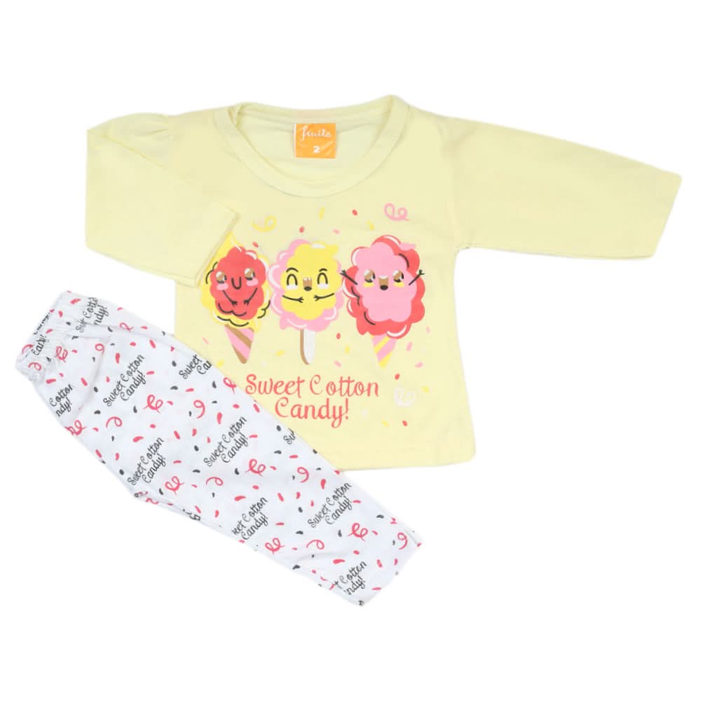 Newborn Girls Full Sleeves Suit - Lemon, Newborn Girls Sets & Suits, Chase Value, Chase Value