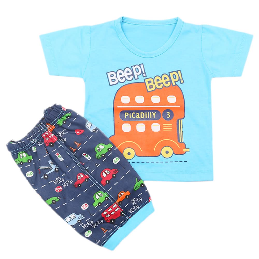 Boys Half Sleeves Short Suit - Sky Blue, Kids, Boys Sets And Suits, Chase Value, Chase Value