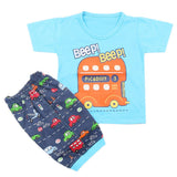Boys Half Sleeves Short Suit - Sky Blue, Kids, Boys Sets And Suits, Chase Value, Chase Value