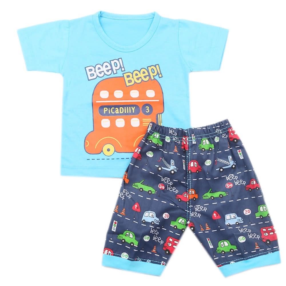 Boys Half Sleeves Short Suit - Sky Blue, Kids, Boys Sets And Suits, Chase Value, Chase Value