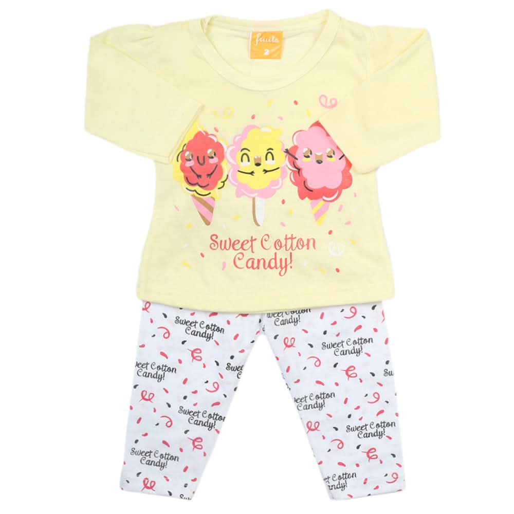 Newborn Girls Full Sleeves Suit - Lemon, Newborn Girls Sets & Suits, Chase Value, Chase Value