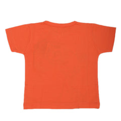 Newborn Boys Round Neck Half Sleeves T-Shirt - Orange, Kids, New Born Boys Shirts And T-Shirts, Chase Value, Chase Value