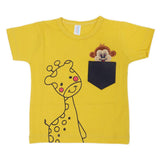 Newborn Boys Round Neck Half Sleeves T-Shirt - Yellow, Kids, NB Boys Shirts And T-Shirts, Chase Value, Chase Value