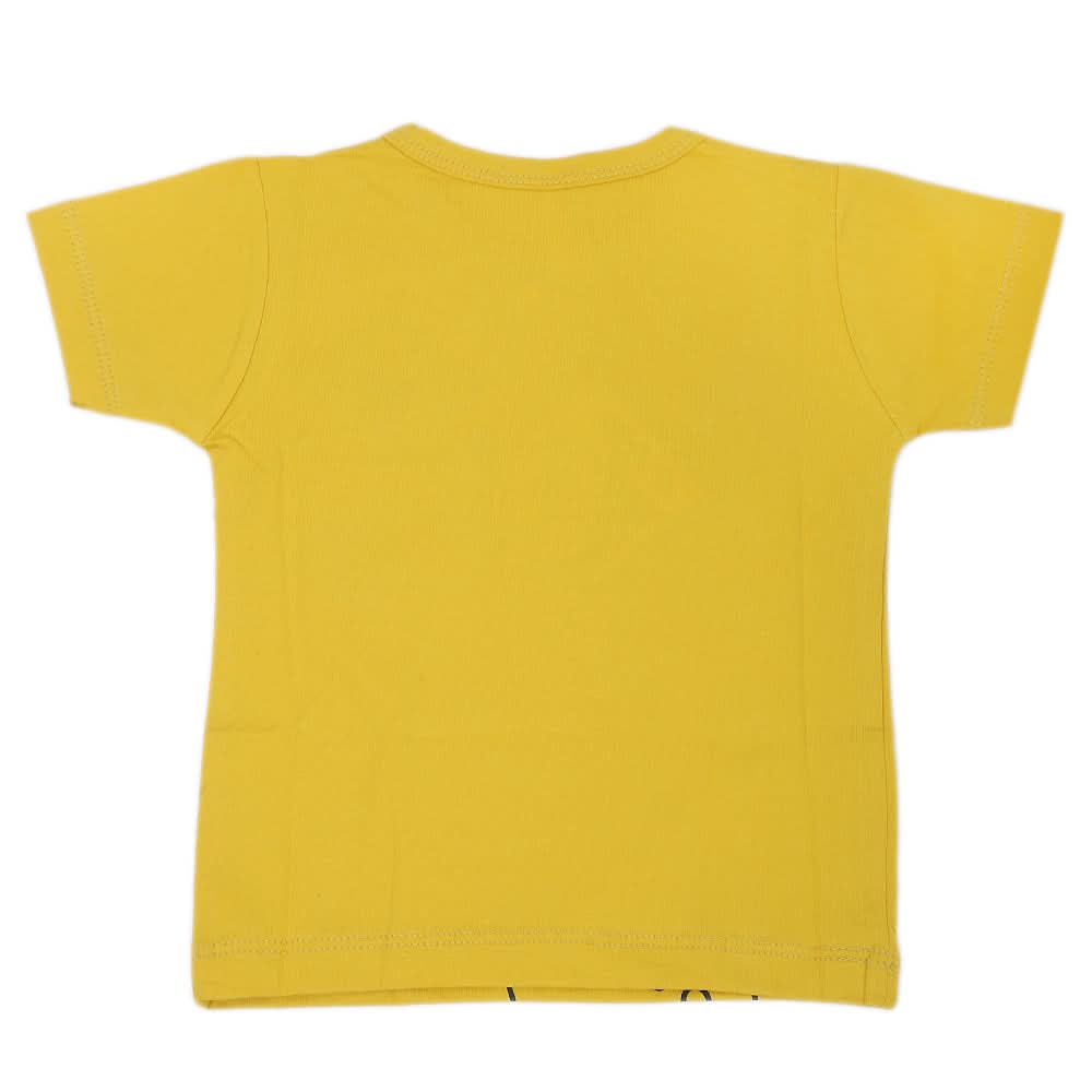 Newborn Boys Round Neck Half Sleeves T-Shirt - Yellow, Kids, NB Boys Shirts And T-Shirts, Chase Value, Chase Value