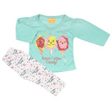 Newborn Girls Full Sleeves Suit - Cyan, Newborn Girls Sets & Suits, Chase Value, Chase Value