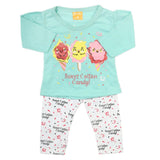 Newborn Girls Full Sleeves Suit - Cyan, Newborn Girls Sets & Suits, Chase Value, Chase Value