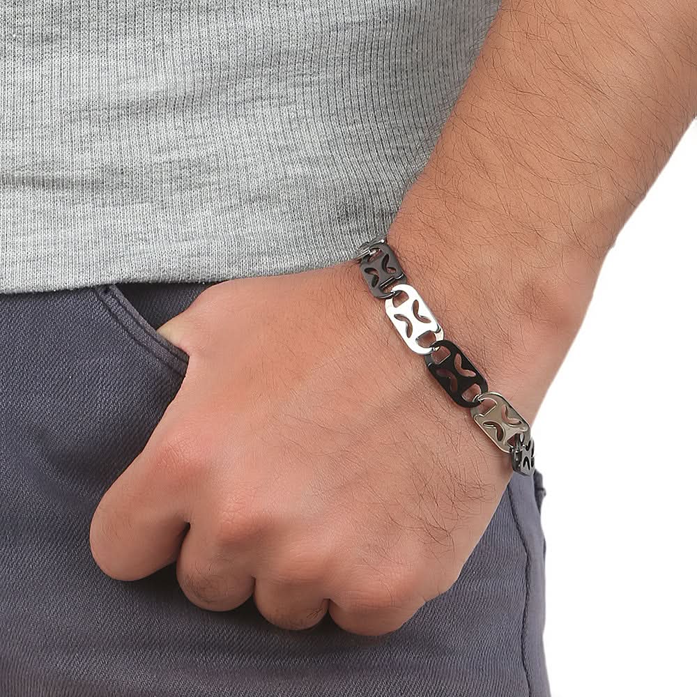 Men's Bracelet - Black & Silver, Men, Jewellery, Chase Value, Chase Value
