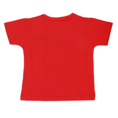 Newborn Boys Round Neck Half Sleeves T-Shirt - Red, Kids, New Born Boys Shirts And T-Shirts, Chase Value, Chase Value