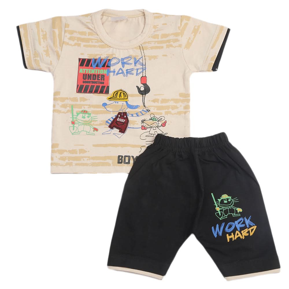 Newborn Boys Half Sleeves Suit - Black, Kids, Newborn Boys Sets And Suits, Chase Value, Chase Value