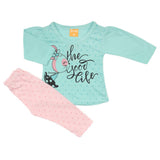 Newborn Girls Full Sleeves Suit - Cyan, Newborn Girls Sets & Suits, Chase Value, Chase Value