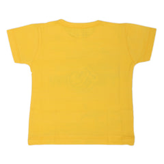 Newborn Boys Round Neck Half Sleeves T-Shirt - Yellow, Kids, New Born Boys Shirts And T-Shirts, Chase Value, Chase Value