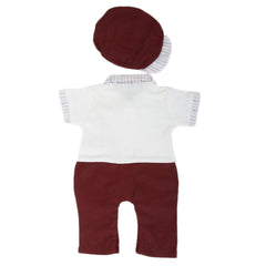 Newborn Boys Turkish Romper - Maroon, Kids, NB Boys Rompers, Chase Value, Chase Value