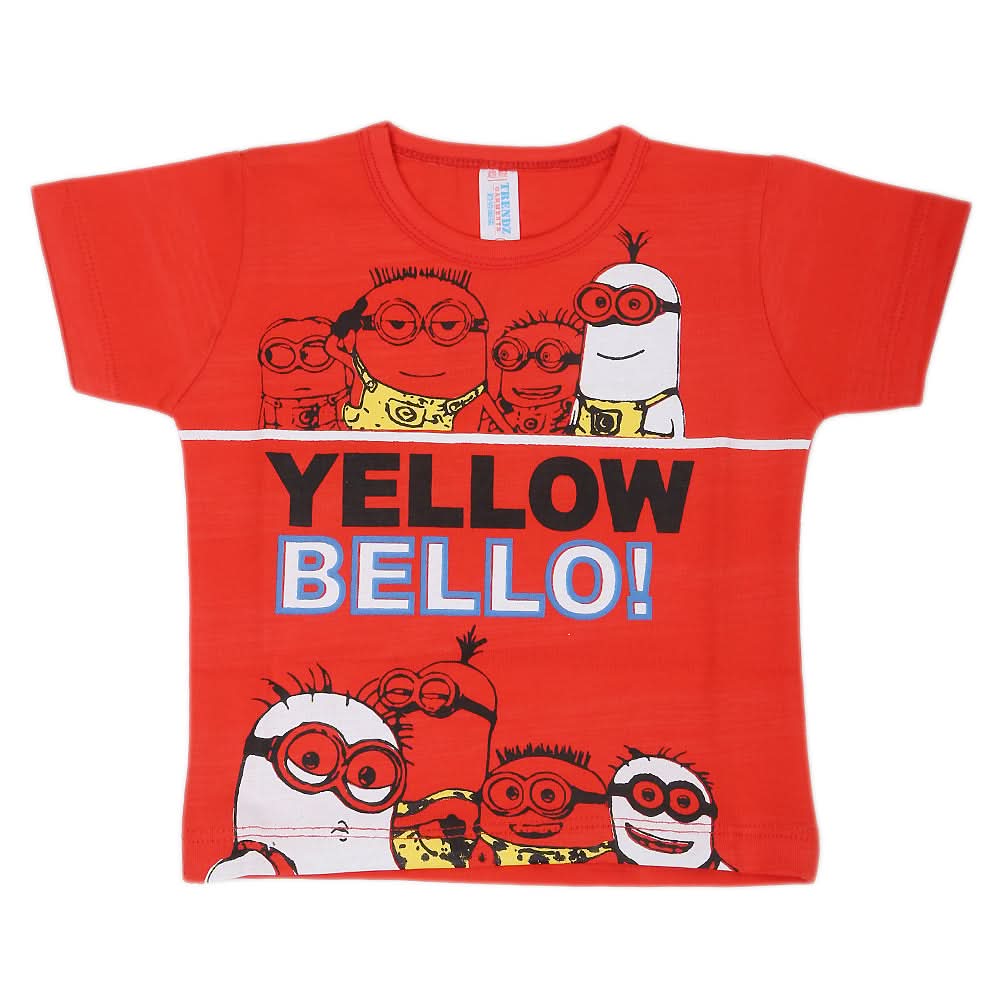 Newborn Boys Round Neck Half Sleeves T-Shirt - Red, Kids, NB Boys Shirts And T-Shirts, Chase Value, Chase Value