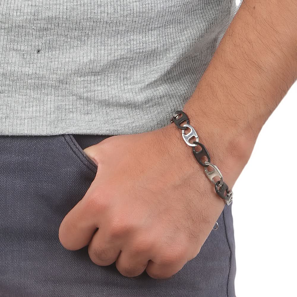 Men's Bracelet - Black & Silver, Men, Jewellery, Chase Value, Chase Value