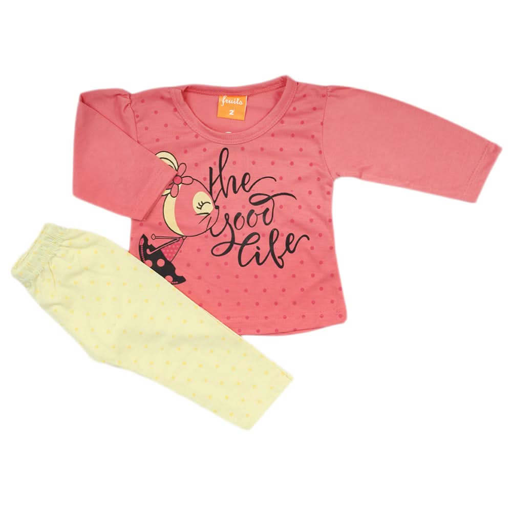 Newborn Girls Full Sleeves Suit - Dark Pink, Newborn Girls Sets & Suits, Chase Value, Chase Value