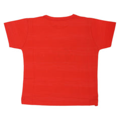 Newborn Boys Round Neck Half Sleeves T-Shirt - Red, Kids, NB Boys Shirts And T-Shirts, Chase Value, Chase Value
