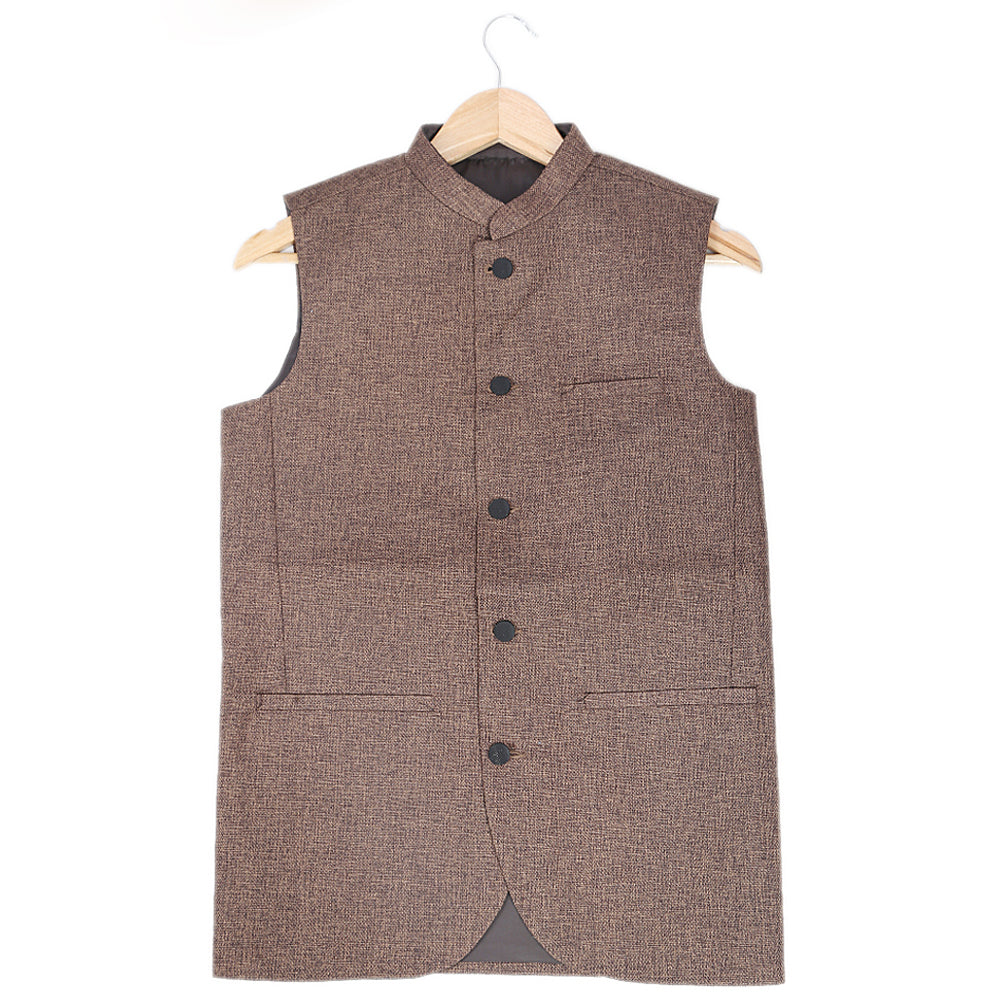 Men's Plain Waist Coat - Dark Brown, Men, Waist Coats, Chase Value, Chase Value