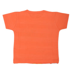 Newborn Boys Round Neck Half Sleeves T-Shirt - Orange, Kids, NB Boys Shirts And T-Shirts, Chase Value, Chase Value