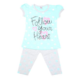 Girls Half Sleeves Suit - Cyan, Kids, Girls Sets And Suits, Chase Value, Chase Value
