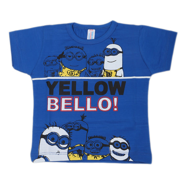 Newborn Boys Round Neck Half Sleeves T-Shirt - Royal Blue, Kids, NB Boys Shirts And T-Shirts, Chase Value, Chase Value