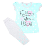 Girls Half Sleeves Suit - Cyan, Kids, Girls Sets And Suits, Chase Value, Chase Value