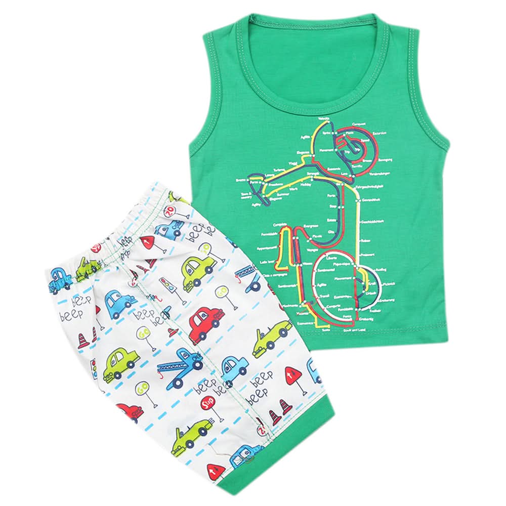 Boys Half Sleeves Sando Suit - Green, Kids, Boys Sando, Chase Value, Chase Value