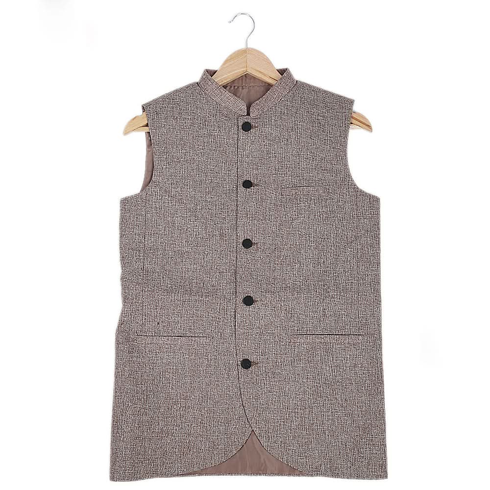 Men's Plain Waist Coat - Light Brown, Men, Waist Coats, Chase Value, Chase Value