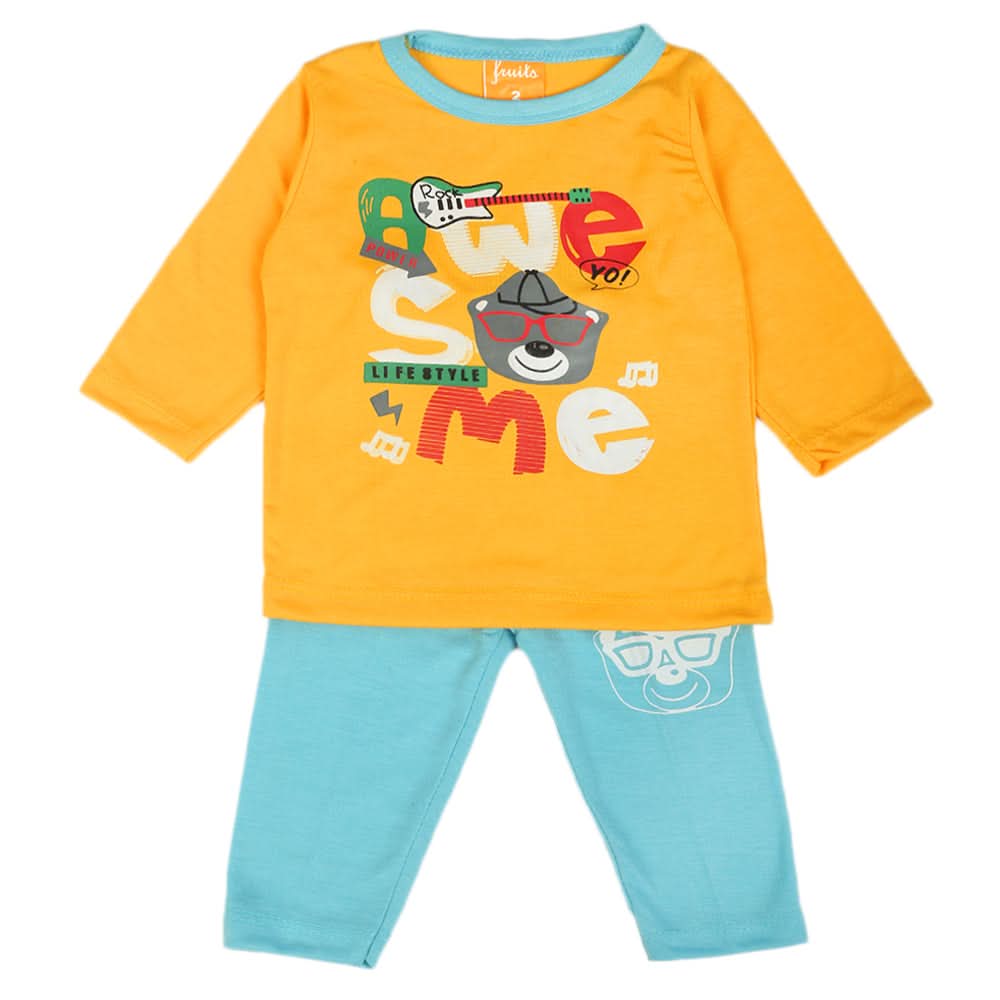 Newborn Boys Full Sleeves Suit - Yellow, Newborn Boys Sets & Suits, Chase Value, Chase Value
