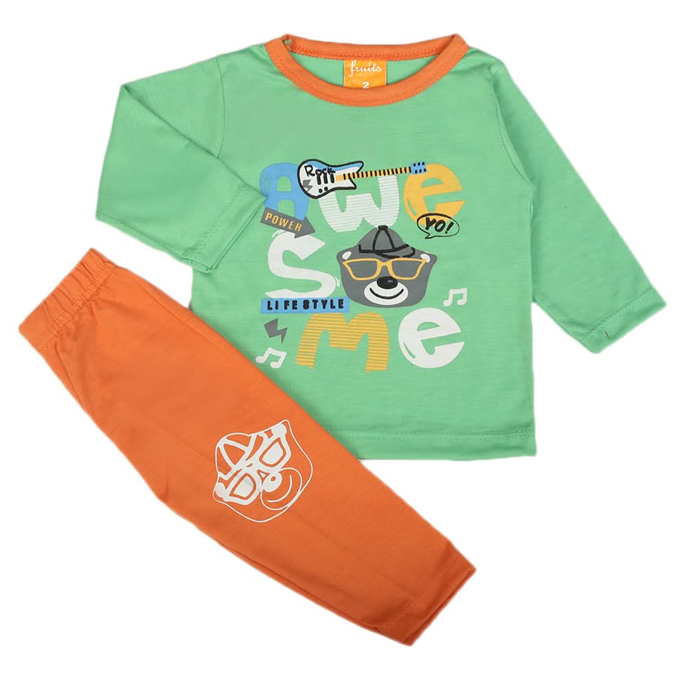Newborn Boys Full Sleeves Suit - Green, Newborn Boys Sets & Suits, Chase Value, Chase Value