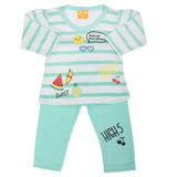 Newborn Girls Full Sleeves Suit - Cyan, Newborn Girls Sets & Suits, Chase Value, Chase Value