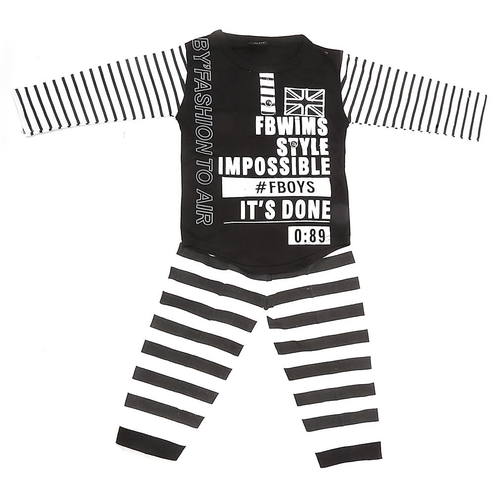 Boys Pajama Suit - Black, Kids, Boys Sets And Suits, Chase Value, Chase Value