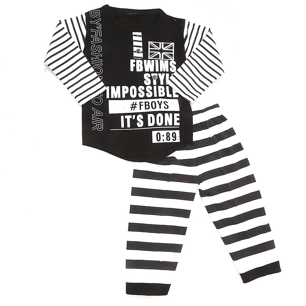 Boys Pajama Suit - Black, Kids, Boys Sets And Suits, Chase Value, Chase Value