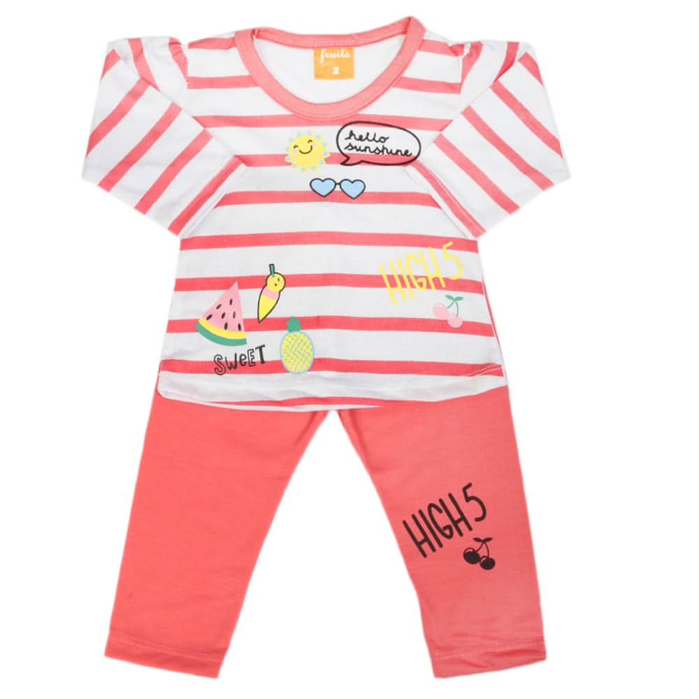 Newborn Girls Full Sleeves Suit - Dark Pink, Newborn Girls Sets & Suits, Chase Value, Chase Value