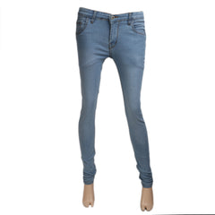 Women's Denim Pant With Whiskers - Blue, Women, Pants & Tights, Chase Value, Chase Value