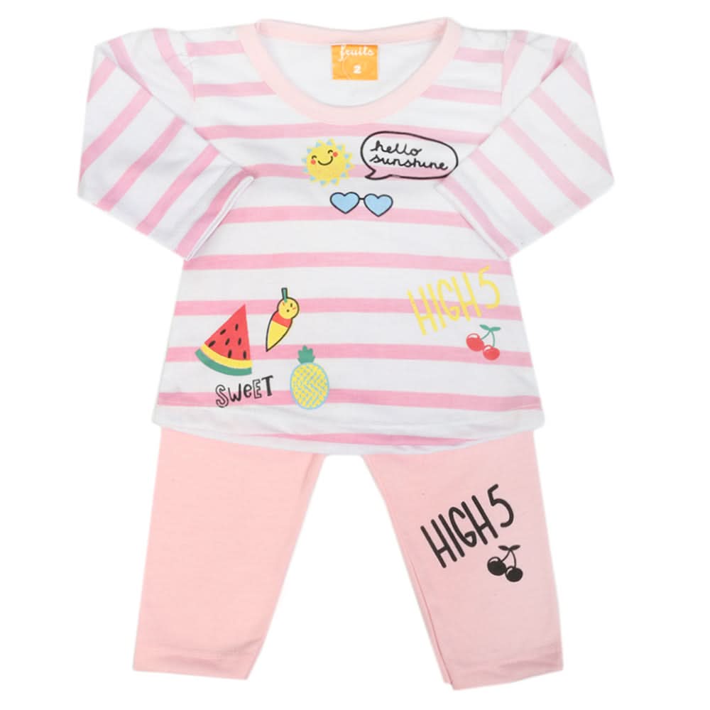 Newborn Girls Full Sleeves Suit - Light Pink, Newborn Girls Sets & Suits, Chase Value, Chase Value