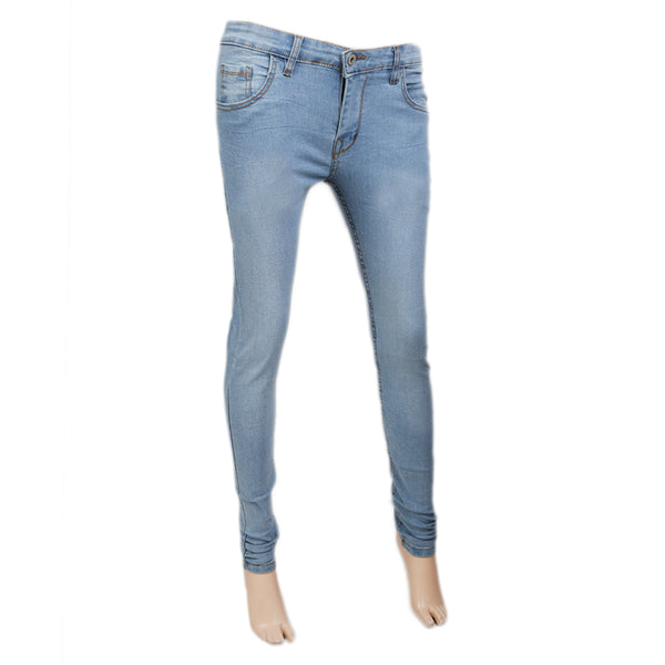 Women's Denim Pant With Whiskers - Blue, Women, Pants & Tights, Chase Value, Chase Value