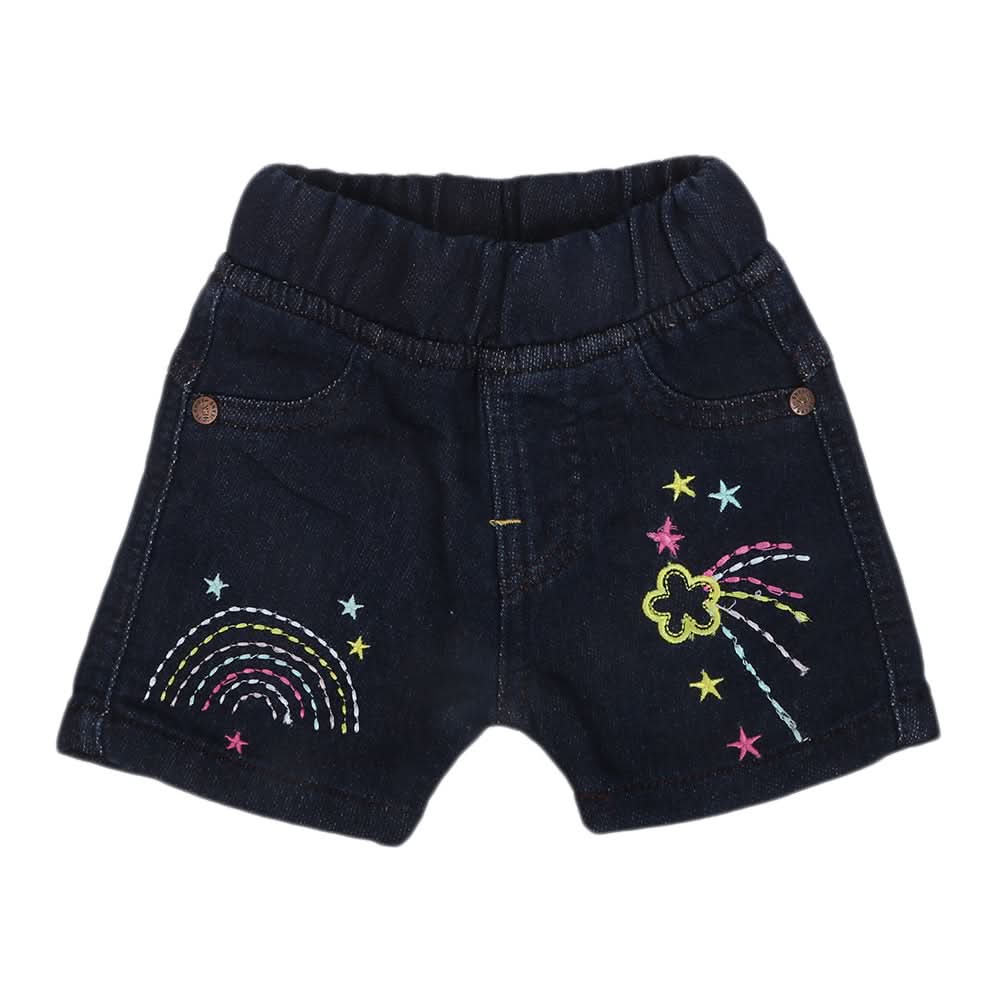 Newborn Girls Denim Short - Dark Blue, Kids, NB Girls Shorts Skirts And Pants, Chase Value, Chase Value