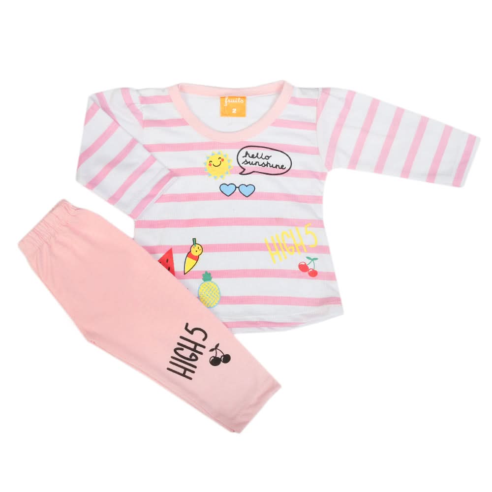 Newborn Girls Full Sleeves Suit - Light Pink, Newborn Girls Sets & Suits, Chase Value, Chase Value