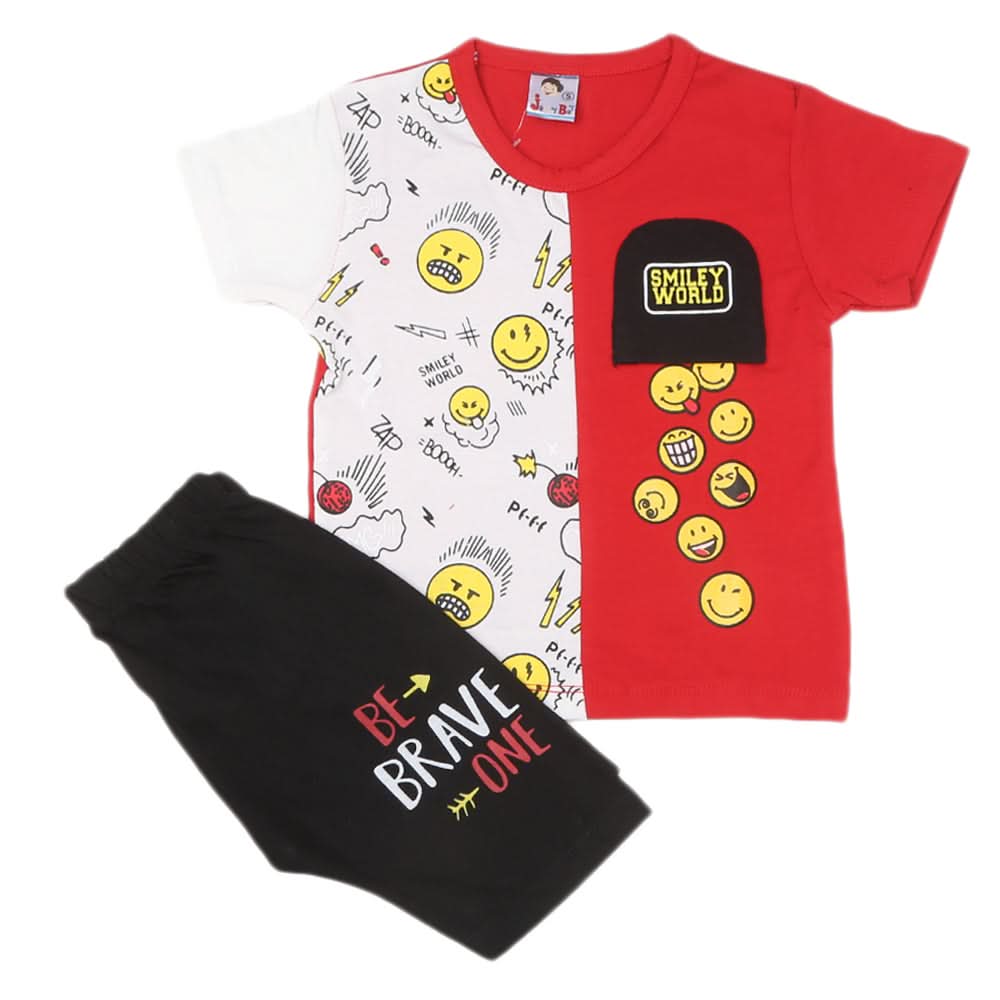 Boys Half Sleeves Short Suit  - White, Kids, Boys Sets And Suits, Chase Value, Chase Value