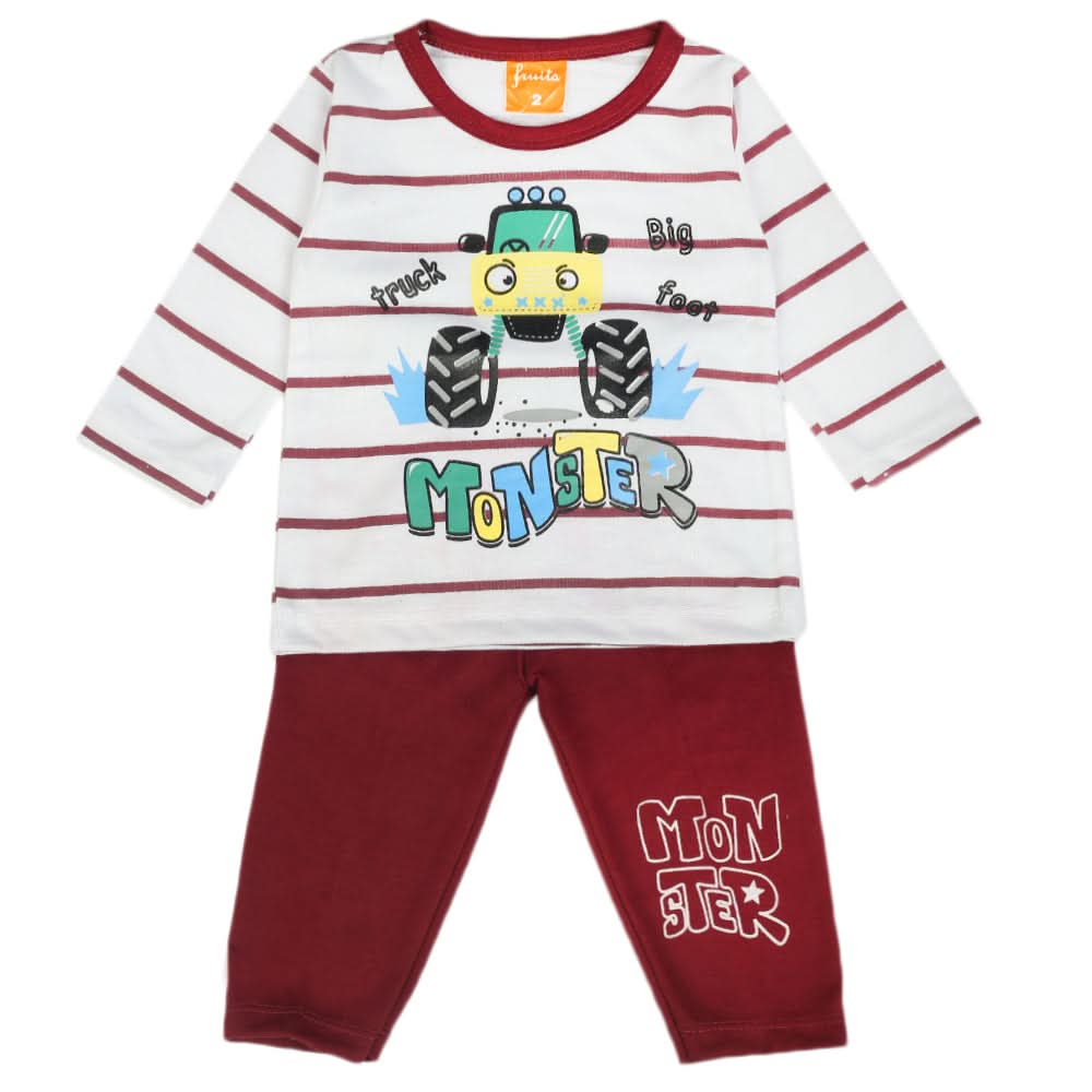 Newborn Boys Full Sleeves Suit - Maroon, Newborn Boys Sets & Suits, Chase Value, Chase Value