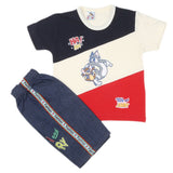 Boys Half Sleeves Short Suit - Off White, Kids, Boys Sets And Suits, Chase Value, Chase Value