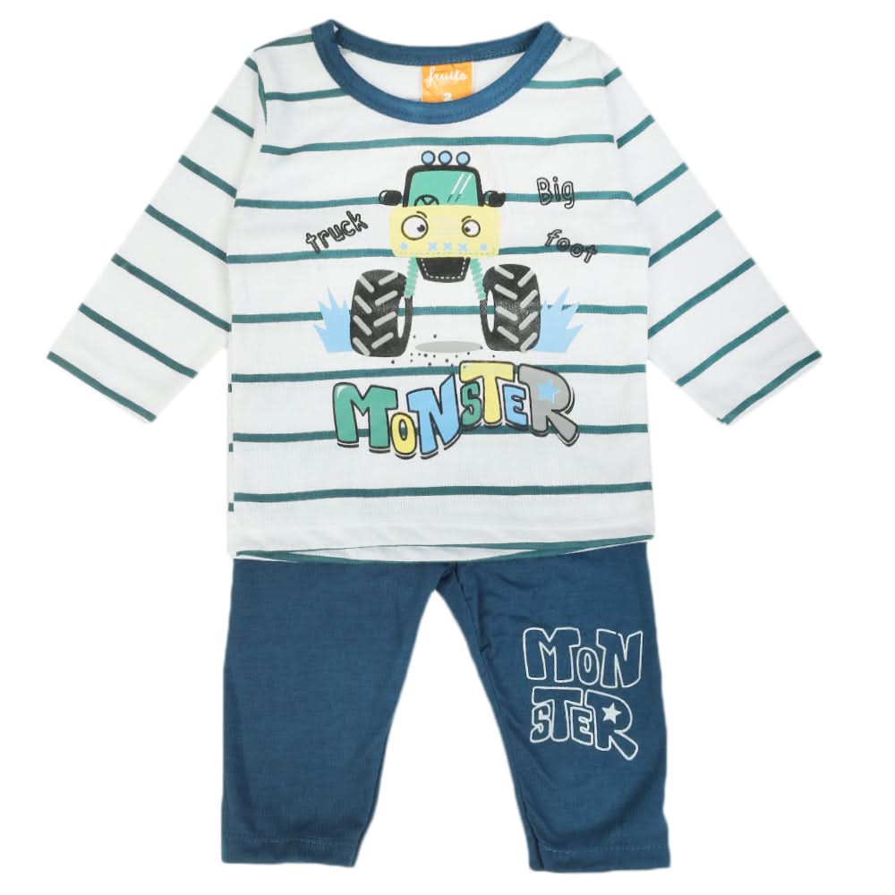 Newborn Boys Full Sleeves Suit - Steel Blue, Newborn Boys Sets & Suits, Chase Value, Chase Value