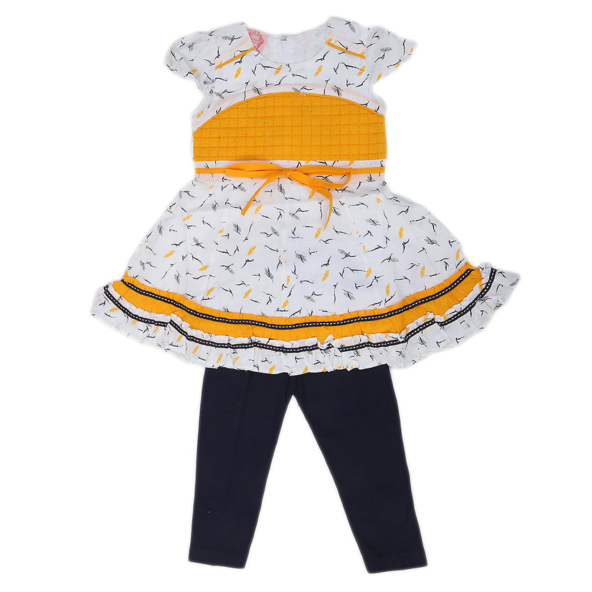 Girls Half Sleeves Suit - Yellow, Kids, Girls Sets And Suits, Chase Value, Chase Value