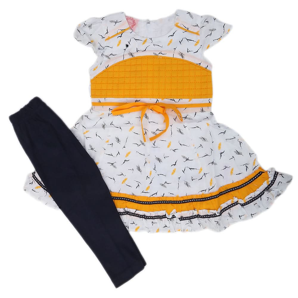 Girls Half Sleeves Suit - Yellow, Kids, Girls Sets And Suits, Chase Value, Chase Value