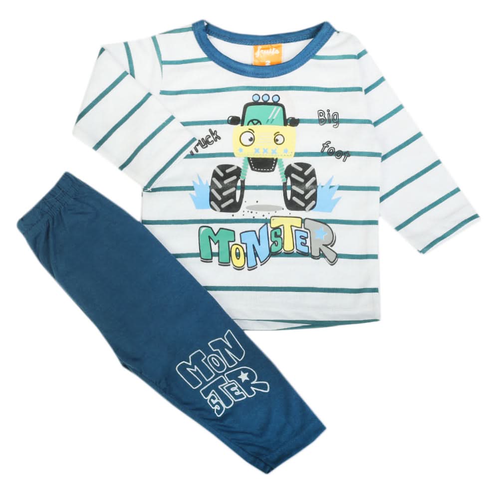 Newborn Boys Full Sleeves Suit - Steel Blue, Newborn Boys Sets & Suits, Chase Value, Chase Value