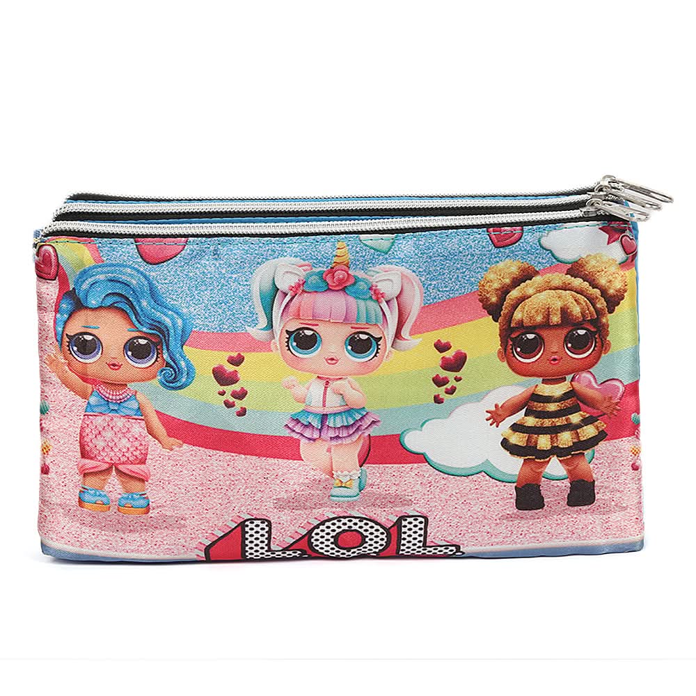 Pencil Pouch Three Zipper - A, Kids, Pencil Boxes And Stationery Sets, Chase Value, Chase Value