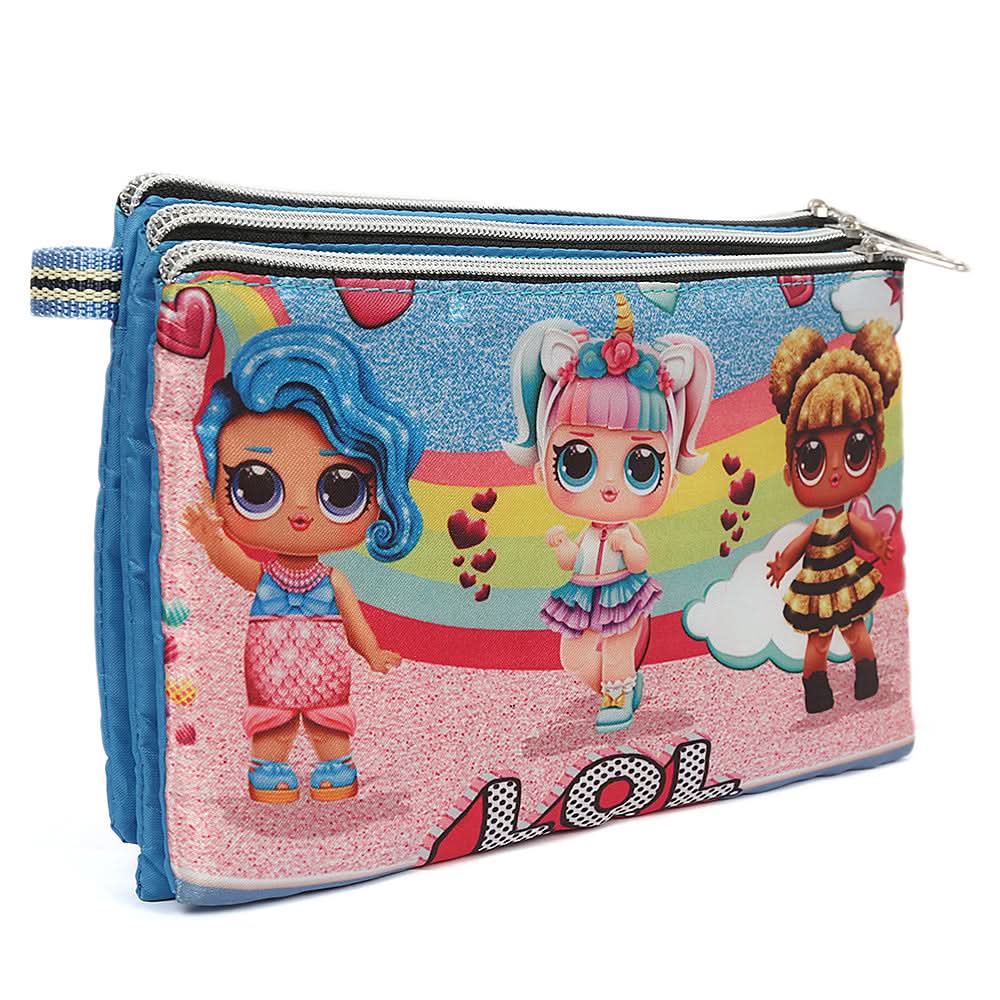 Pencil Pouch Three Zipper - A, Kids, Pencil Boxes And Stationery Sets, Chase Value, Chase Value